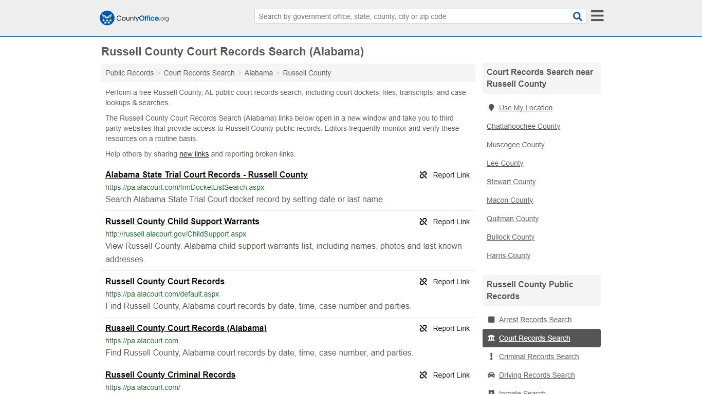 Russell County Court Records Search (Alabama) - County Office